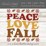 Cricut Fall Ideas | Hippie Retro Peace Love Fall Svg File - Commercial Use SVG Files for Cricut & Silhouette