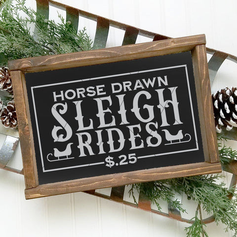 Horse Drawn Sleigh Rides Farmhouse Christmas SVG File