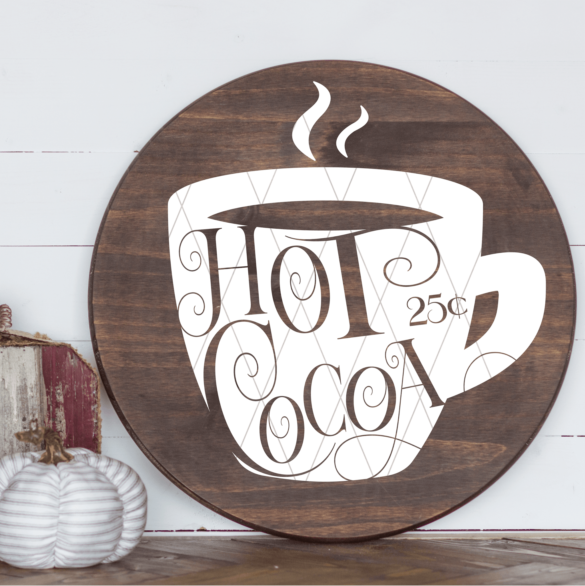 Cutout Hot Cocoa SVG File - Commercial Use SVG Files for Cricut & Silhouette