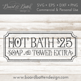 Vintage Hot Bath $.25 SVG File - Commercial Use SVG Files for Cricut & Silhouette