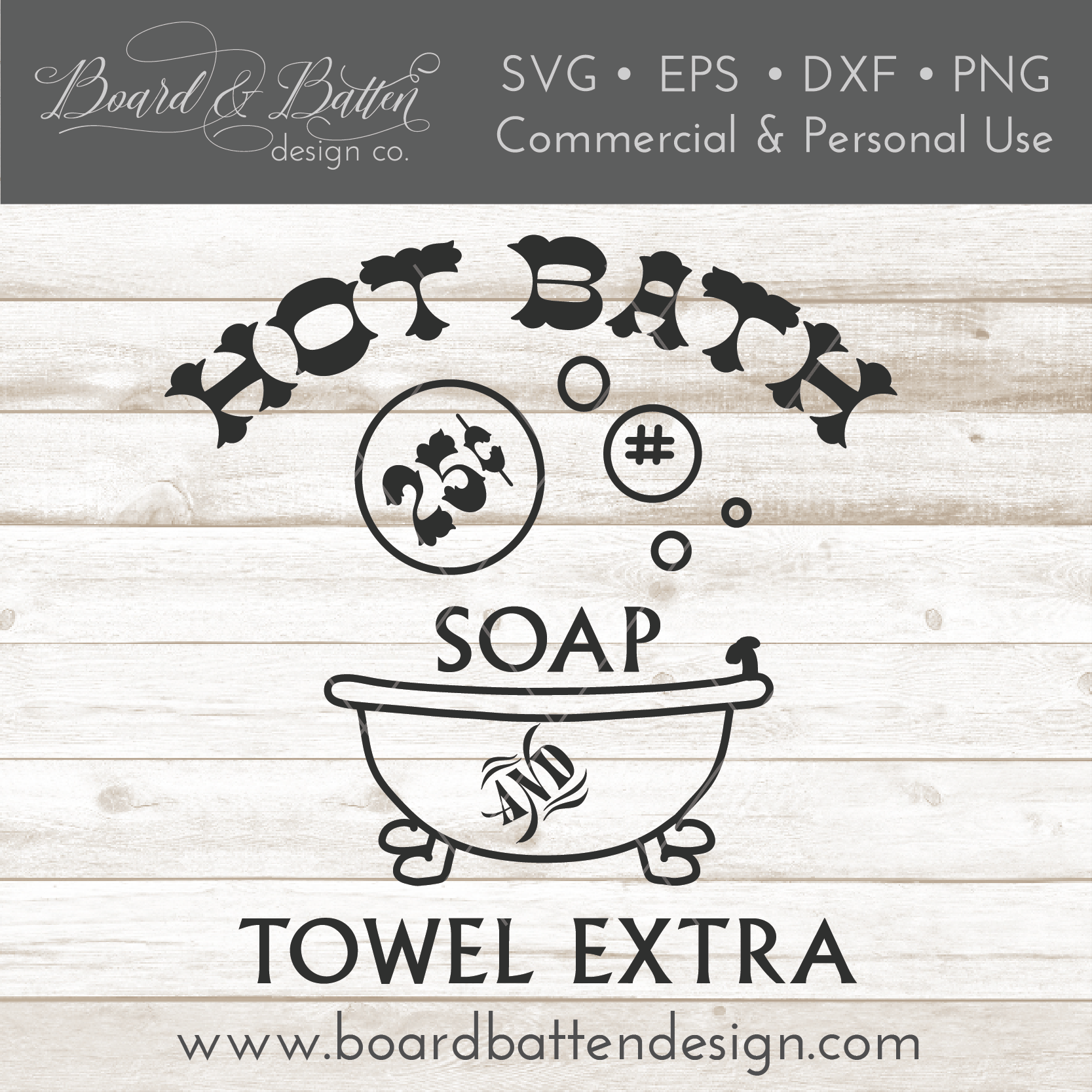 Hot Bath SVG File - Commercial Use SVG Files for Cricut & Silhouette