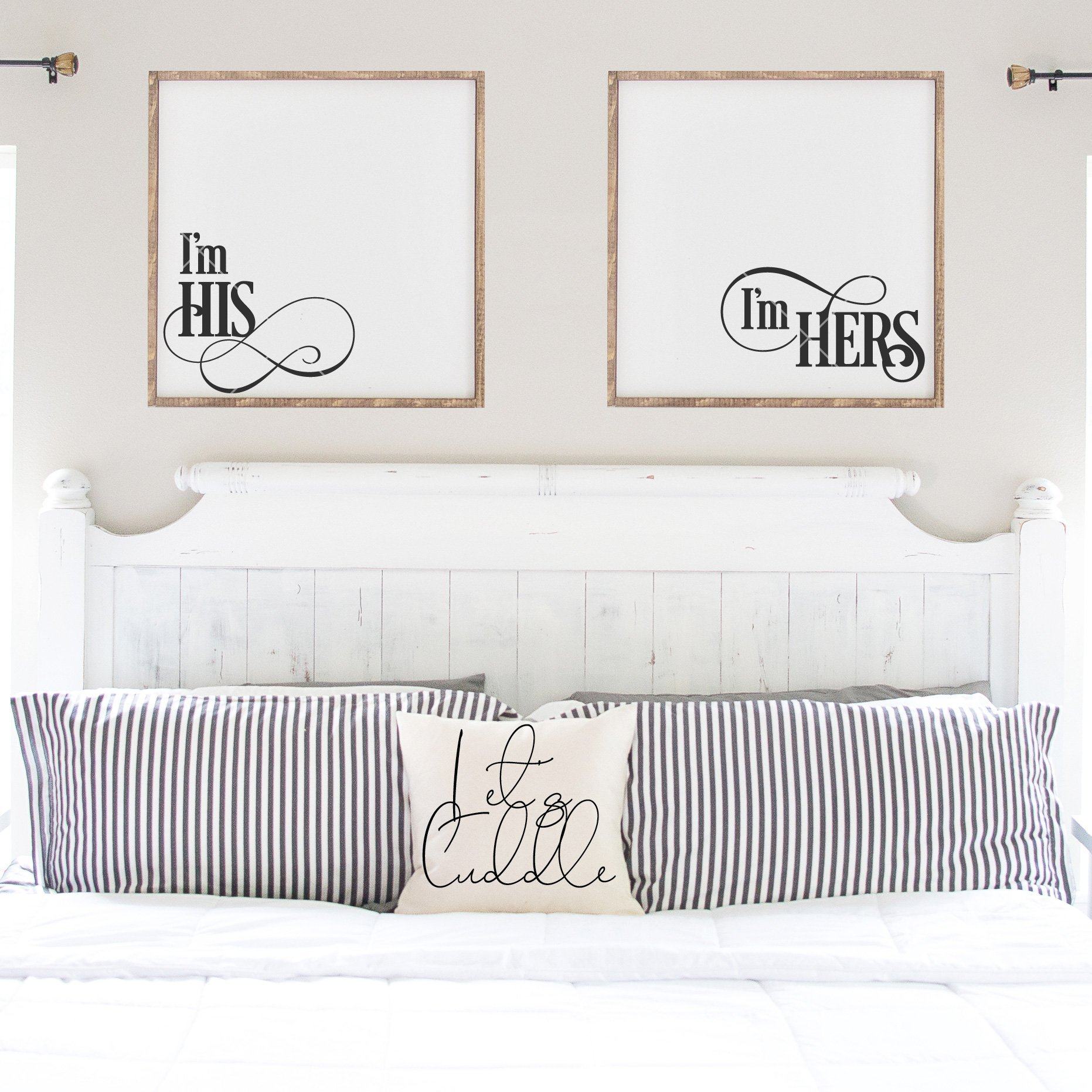I'm His / I'm Hers / I'm Theirs Romantic Bedroom Sign SVG Set - Commercial Use SVG Files for Cricut & Silhouette
