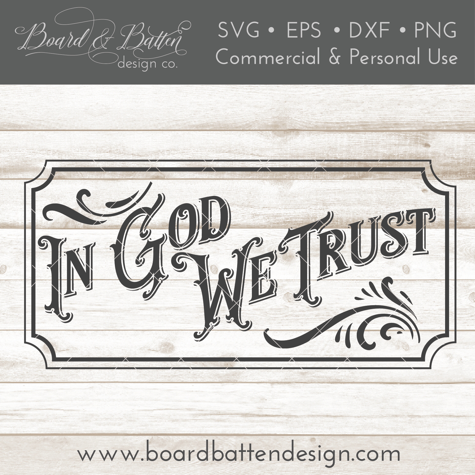 Vintage In God We Trust SVG File - Commercial Use SVG Files for Cricut & Silhouette
