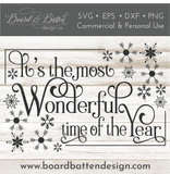 Holiday SVG Files | It's The Most Wonderful Time of The Year Cut File for Christmas - Commercial Use SVG Files for Cricut & Silhouette