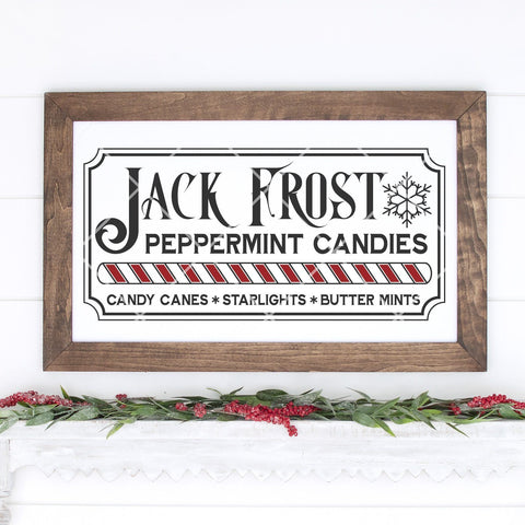 Vintage Jack Frost Peppermint Candies SVG File - 12x24