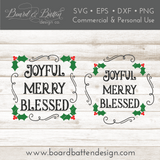 Joyful Merry Blessed SVG File - Commercial Use SVG Files for Cricut & Silhouette