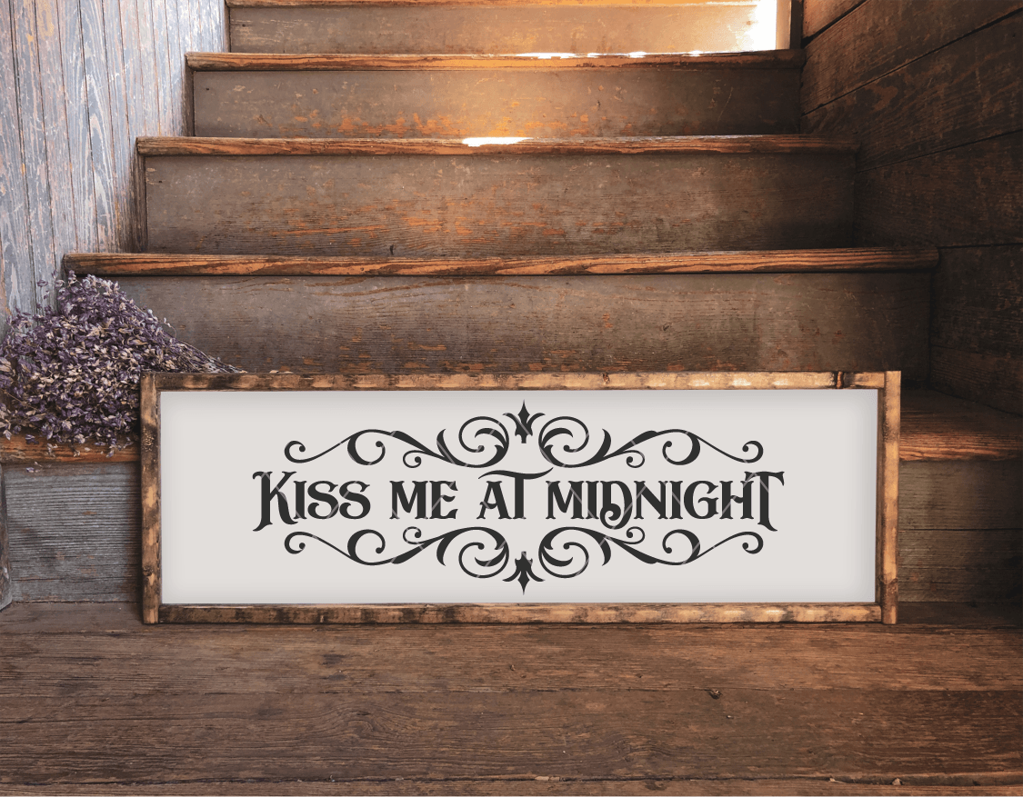 Kiss Me At Midnight SVG File for New Years - Commercial Use SVG Files for Cricut & Silhouette