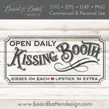 Vintage Kissing Booth Sign SVG For Valentine's Day - Commercial Use SVG Files for Cricut & Silhouette