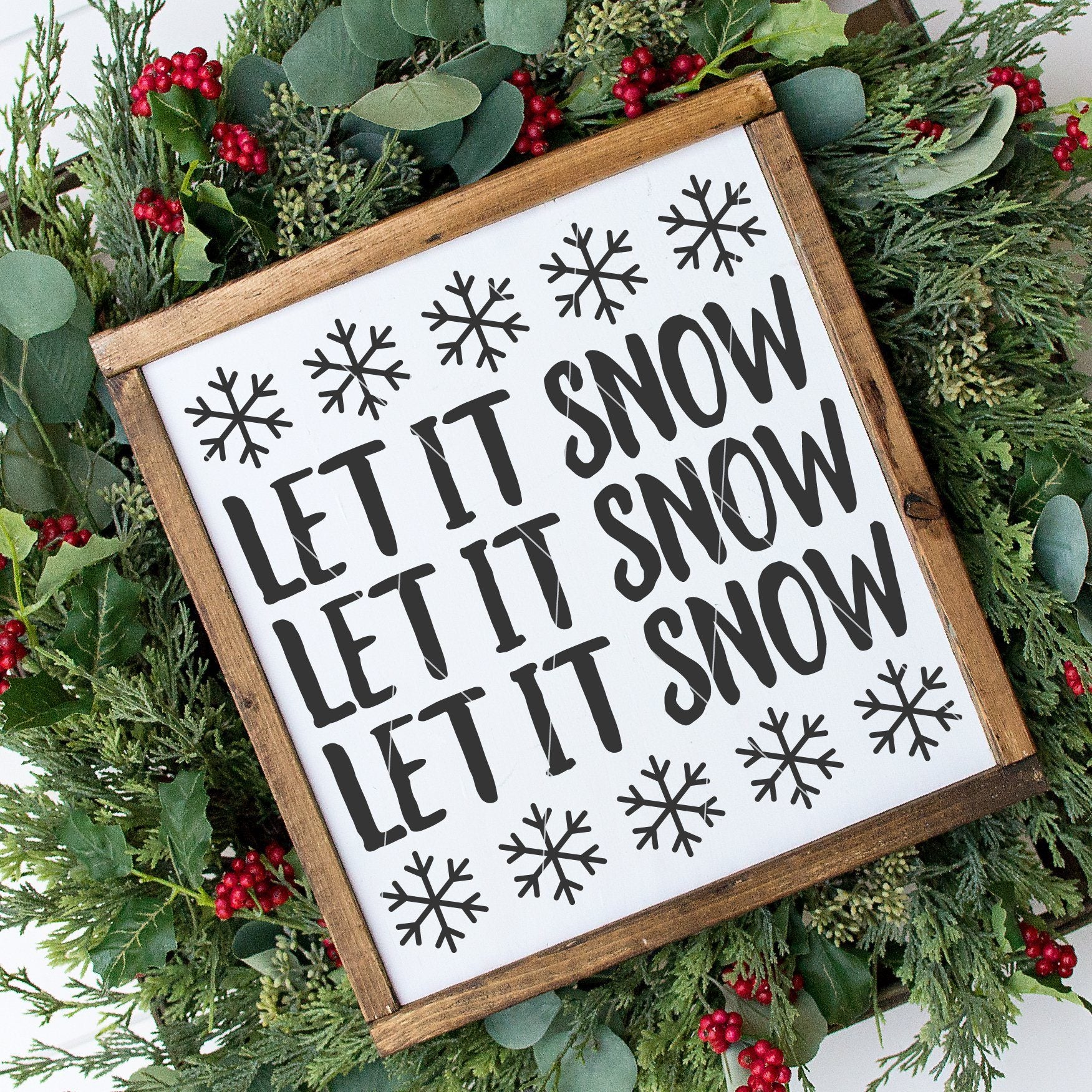 Let It Snow with Snowflakes SVG File - Commercial Use SVG Files for Cricut & Silhouette