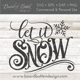 Vintage Sign Label Let It Snow SVG File - Commercial Use SVG Files for Cricut & Silhouette