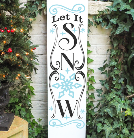 Winter/Christmas Porch Sign SVG File | Let It Snow Cut File Style 7 | Cricut Designs