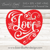 Script Inset Heart Love SVG File for Valentine's Day, Weddings, etc - Commercial Use SVG Files for Cricut & Silhouette