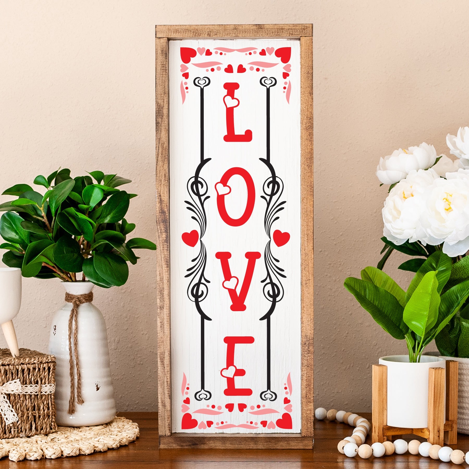 Love Porch Sign Tall SVG File for Valentine's Day, Weddings, etc - Commercial Use SVG Files for Cricut & Silhouette