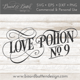 Love Potion No 9 Vintage SVG - Commercial Use SVG Files for Cricut & Silhouette