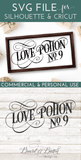 Love Potion No 9 Vintage SVG - Commercial Use SVG Files for Cricut & Silhouette