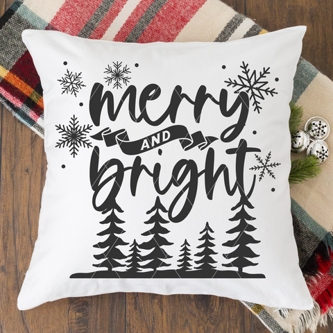 Winter SVG File | Merry And Bright Cut File | Christmas SVG |Cricut Files