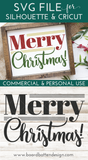 Merry Christmas SVG File - Silhouette/Cricut Christmas Cut Files - Commercial Use SVG Files for Cricut & Silhouette