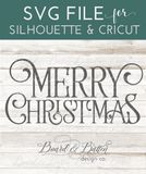 Farmhouse Style Merry Christmas SVG File - Commercial Use SVG Files for Cricut & Silhouette