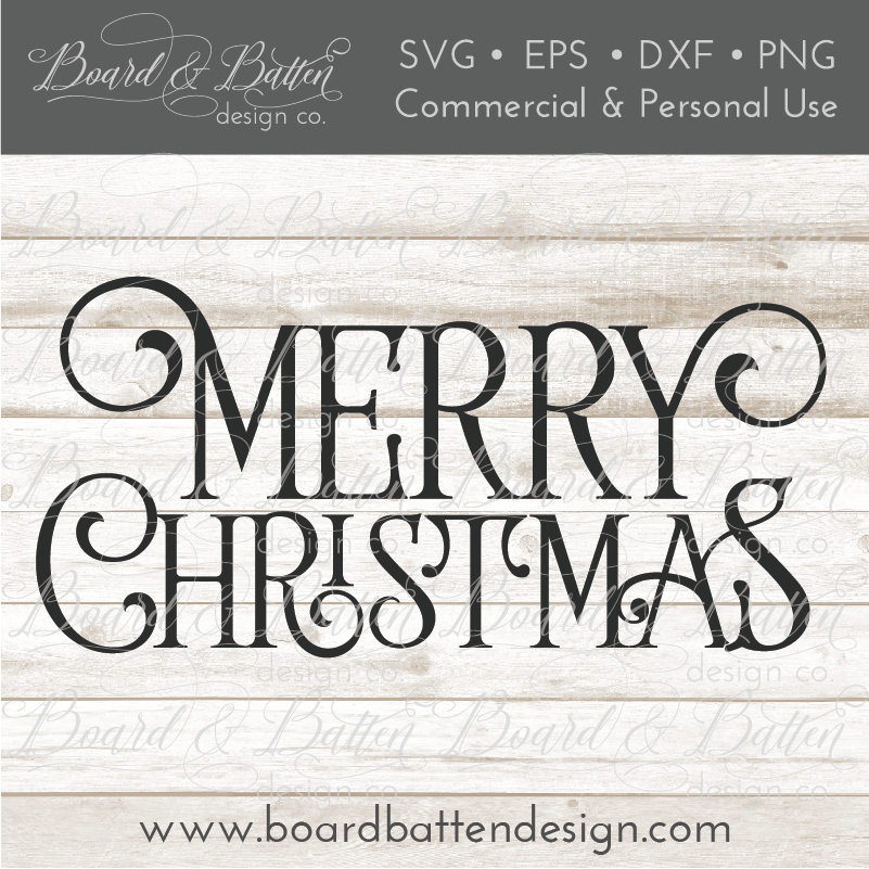 Farmhouse Style Merry Christmas SVG File - Commercial Use SVG Files for Cricut & Silhouette