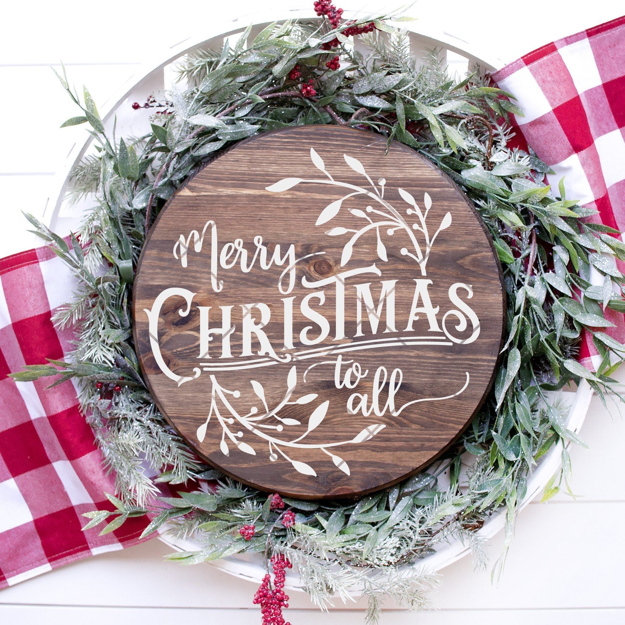 Round Merry Christmas To All SVG File - Commercial Use SVG Files for Cricut & Silhouette