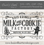Christmas SVG Files | Milk And Cookie Factory Vintage Sign SVG Cut File - Commercial Use SVG Files for Cricut & Silhouette