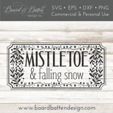 Mistletoe & Falling Snow SVG File For Christmas & Holidays - Commercial Use SVG Files for Cricut & Silhouette