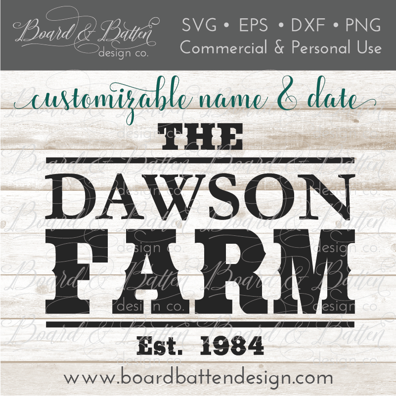 Western Farm Established Sign SVG File - Commercial Use SVG Files for Cricut & Silhouette