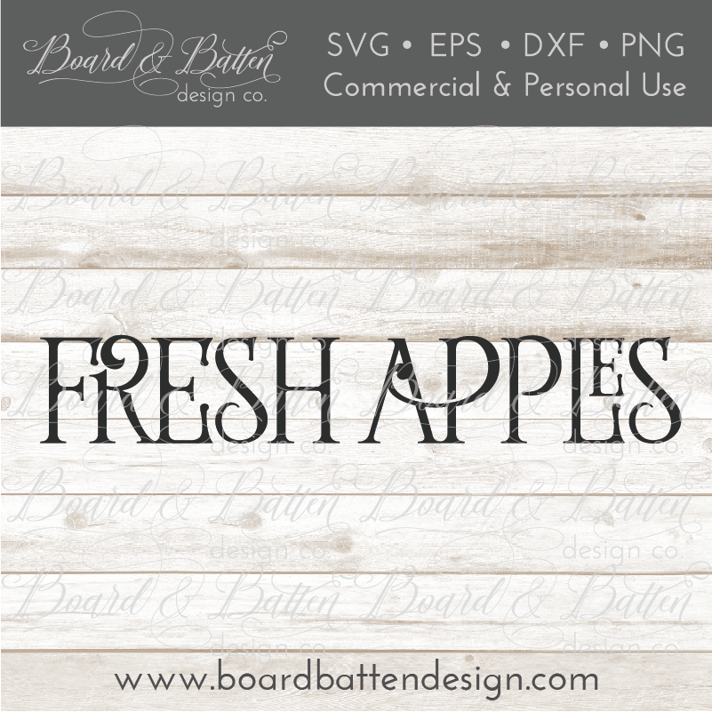 Fresh Apples Farmhouse SVG File - Commercial Use SVG Files for Cricut & Silhouette
