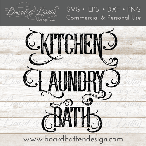 Household Words Bundle - Kitchen, Laundry, Bath SVG File