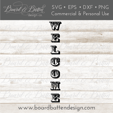Welcome Vertical Plank SVG File