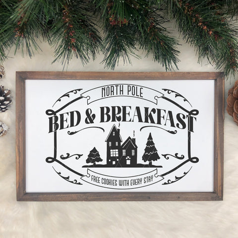 Vintage Christmas SVG File | North Pole Bed & Breakfast Holiday Cut File | Cricut Files