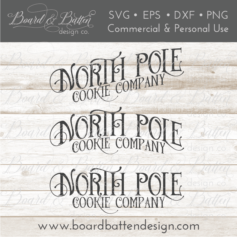 North Pole Cookie Company SVG File Set - Commercial Use SVG Files for Cricut & Silhouette