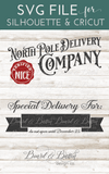 North Pole Delivery Company Customizable SVG File for Christmas Bags - Commercial Use SVG Files for Cricut & Silhouette