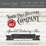 North Pole Delivery Company Customizable SVG File for Christmas Bags - Commercial Use SVG Files for Cricut & Silhouette