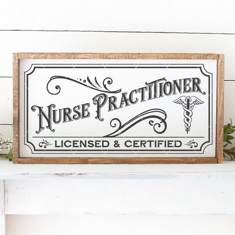 Vintage Nurse Practitioner Sign SVG File