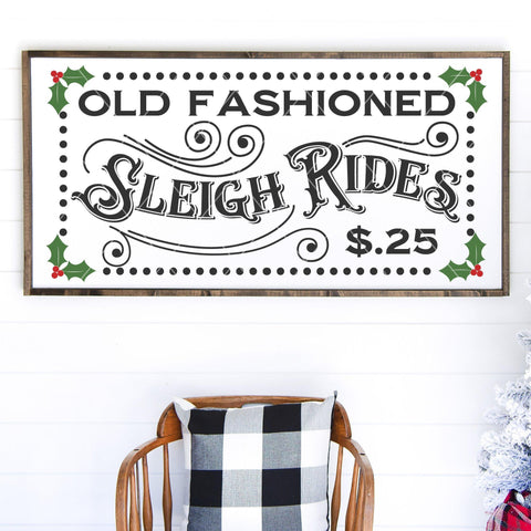 Old Fashioned Sleigh Rides Vintage SVG File