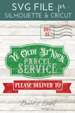 Olde St Nick Parcel Service SVG File for Christmas Bags - Commercial Use SVG Files for Cricut & Silhouette