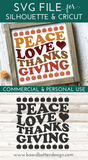 Thanksgiving Svg | Retro Peace Love Thanksgiving Svg File for Silhouette/Cricut - Commercial Use SVG Files for Cricut & Silhouette