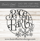 Christmas SVG | Peace On Earth Cut File 2 | Holiday Cricut Files - Commercial Use SVG Files for Cricut & Silhouette
