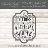 Potions and Alchemy Shoppe Vintage SVG Cut File for Halloween - Commercial Use SVG Files for Cricut & Silhouette