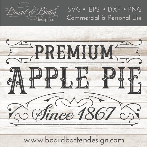 Vintage Premium Apple Pie SVG File