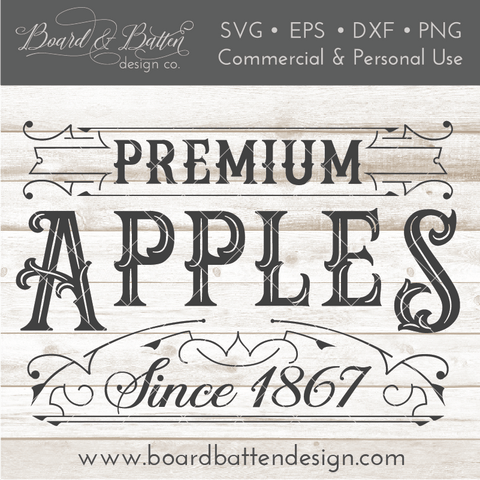 Vintage Premium Apples SVG File