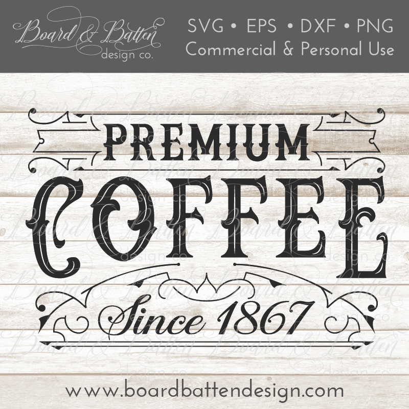 Premium Coffee Vintage Label SVG Cutting File - Commercial Use SVG Files for Cricut & Silhouette