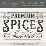 Premium Spices Vintage Label SVG File - Commercial Use SVG Files for Cricut & Silhouette