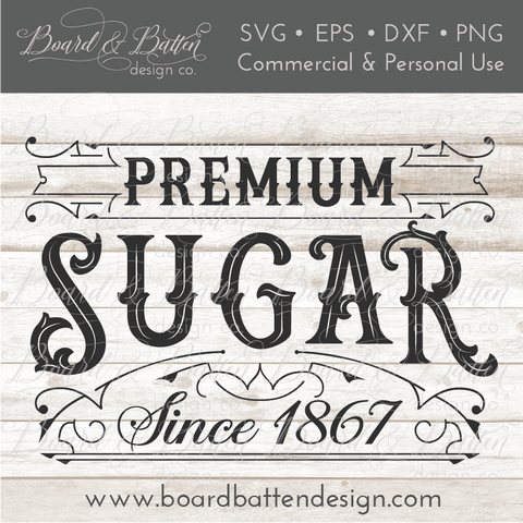 Premium Sugar Vintage Label SVG File