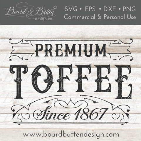 Premium Toffee Vintage Label SVG File