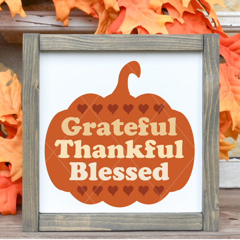 Thanksgiving Cricut Ideas | Retro Grateful Thankful Blessed Svg File | Cricut/Silhouette