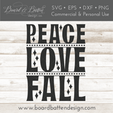 Fall Sign Svg | Retro Peace Love Fall Svg File for Cricut/Silhouette - Commercial Use SVG Files for Cricut & Silhouette