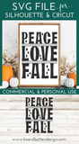 Fall Sign Svg | Retro Peace Love Fall Svg File for Cricut/Silhouette - Commercial Use SVG Files for Cricut & Silhouette