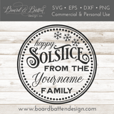 Round Personalizable Happy Solstice SVG File - Commercial Use SVG Files for Cricut & Silhouette